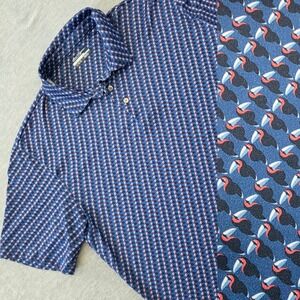 Ben Hogan Performance Polo Shirt Men's Large Toucan Blue Short Sleeve Golf